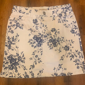 Cato Mini Skirt 4 White with Blue Floral Pockets